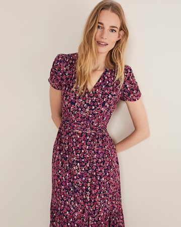 Phase Eight Azalea Ditsy Short Sleeve Midi Dress