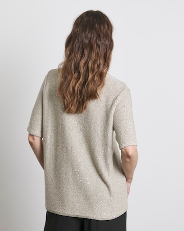 Joanna Hope Short Sleeve Sequin Knit Jumper