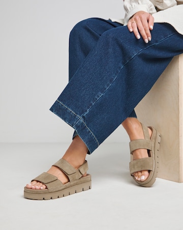Chara Suede Touch and Close Sandals - Wide Fit (E)