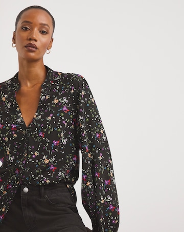Multi Floral Volume Sleeve Blouse