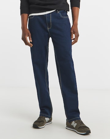 Straight Fit Stretch Jeans Rinse Wash