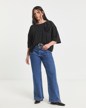 Simply Be Black Rosette T-Shirt