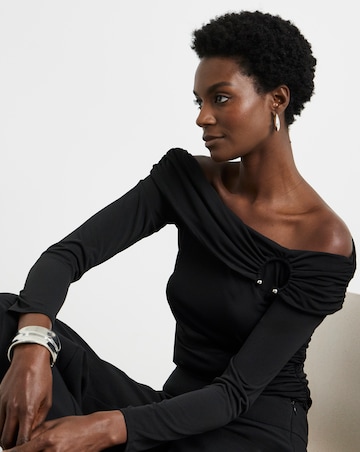 Joanna Hope Jersey Bardot Top With Detailing