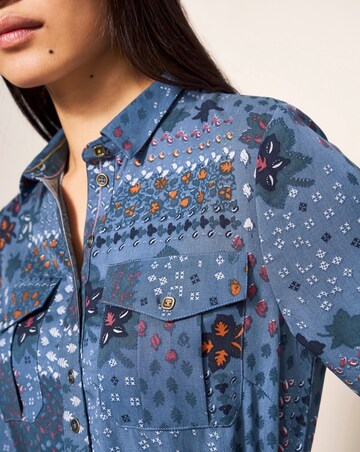 White Stuff Nora Patchwork Print Shirt Dress