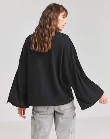 Black Toggle Detail Sweatshirt