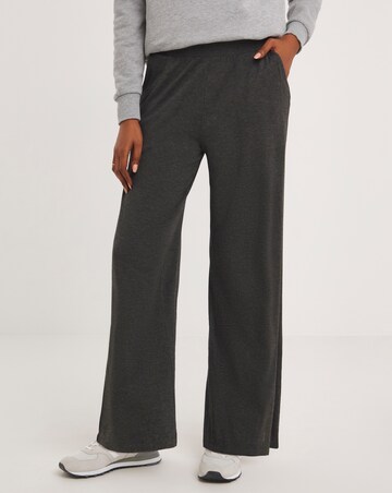 2 Pack Black/Grey Jersey Wide Leg Trousers