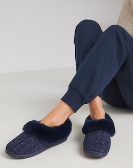 Marigold Fluffy Slipper - Wide Fit (E)