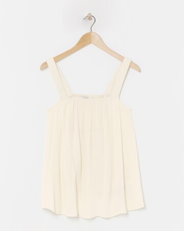 Simply Be Ecru Crinkle Ruched Strap Cami
