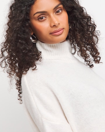 High Neck Deep Trim Longline Jumper