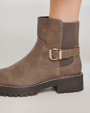 Heavenly Soles Blake Ankle Chelsea Boots with Buckle - Extra Wide Fit (EEE)