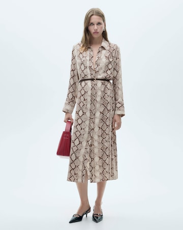 Mango Serpi Snake Primt Midi Dress