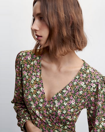 Mango Martis Printed Cut-Out Detail Dress