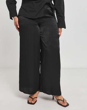 Velvet Satin Wide Leg Trouser