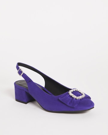 Joanna Hope Diamante Trim Slingback Shoe Wide Fit (E)
