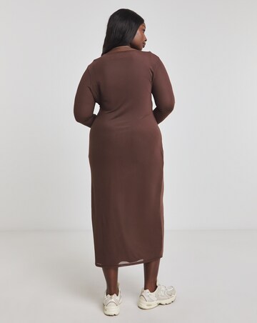 Chocolate Mesh Maxi Dress