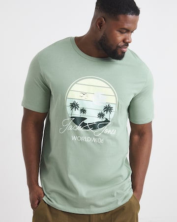Jack & Jones Palm Graphic T-Shirt - Green
