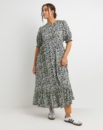 Leopard Supersoft Tiered Midi Dress