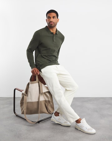 Pure Cotton Long Sleeve Pique Polo Long