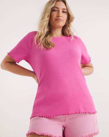 Pink Slash Neck Top