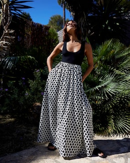 Ro&amp;Zo Mono Geo Print Skirt Maxi Dress