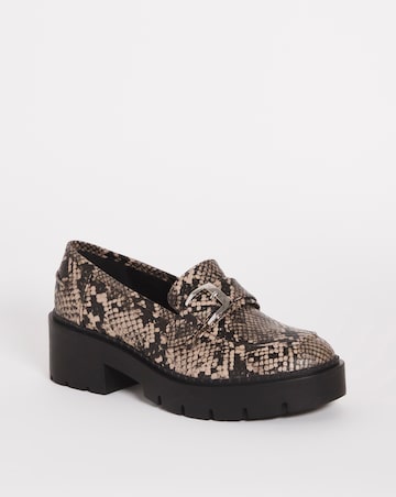 Siena Chunky Heeled Loafer Shoes - Extra Wide Fit (EEE)