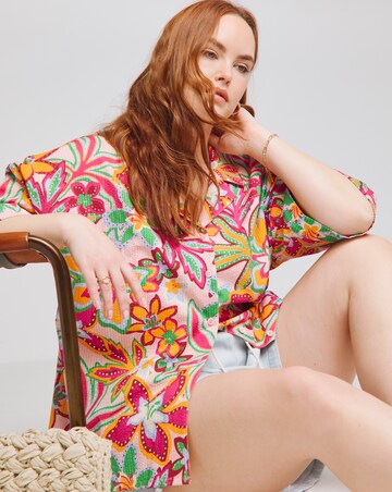 Native Youth Relaxed Fit Botanical Flower Shirt