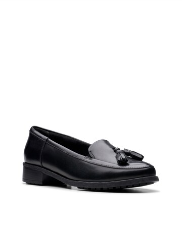 Clarks Black Havisham Leather Tassel Loafer