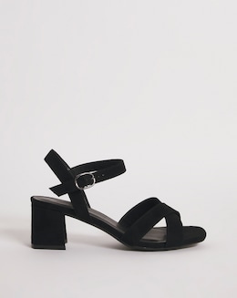 Block Heel Crossover Vamp Sandal E Fit