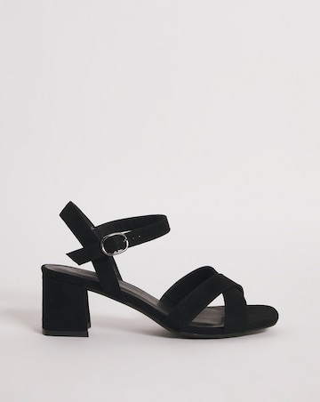 Block Heel Crossover Vamp Sandal E Fit