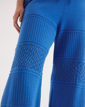 Simply Be Bright Blue Crochet Wide Leg Trouser Co-ord