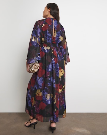 Joanna Hope Printed Maxi Dress With Gold Foil
