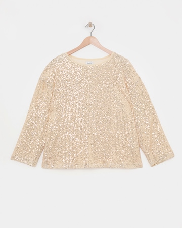 Gold Linear Sequin Top