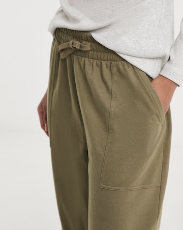 Mocha Barrel Leg Cotton Mix Jogger