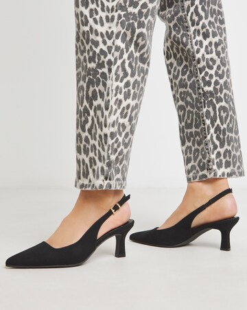 Verona Pointed Toe Slingback Heels - Wide Fit (E)