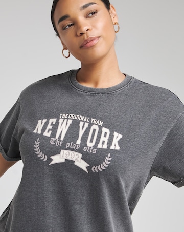Simply Be Acid Wash Short Sleeve Graphic T-Shirt Dress