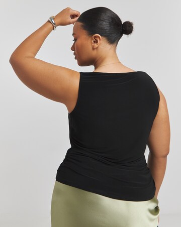 Black Cowl Neck Top