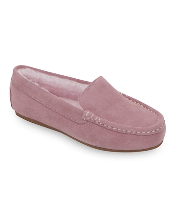 Leona Classic Suede Moccasin Slipper - Extra Wide Fit (EEE)