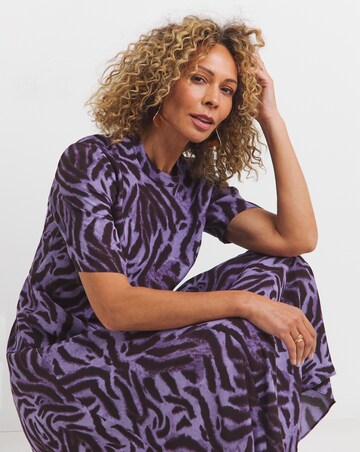 Whistles Woodland Tiger Print Midi Dress