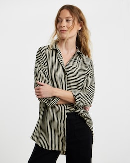 Multi Stripe Oversized Shirt