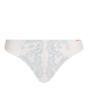 Figleaves Curve Fleur Embroidery Midi Brazilian - Ivory/Blue