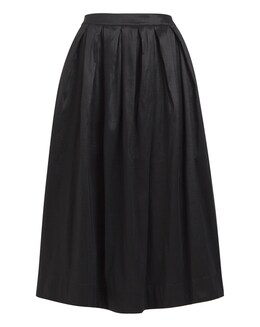 Black Taffeta Woven Full Maxi Skirt