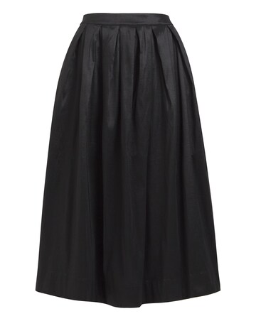 Black Taffeta Woven Full Maxi Skirt
