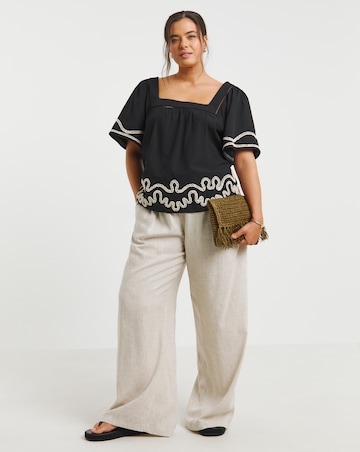 Simply Be Black Embroidered Blouse