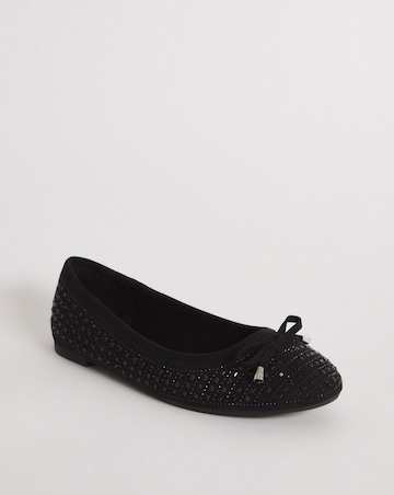 Charlize Embellished Ballerina Shoes Extra Wide EEE Fit Simply Comfort