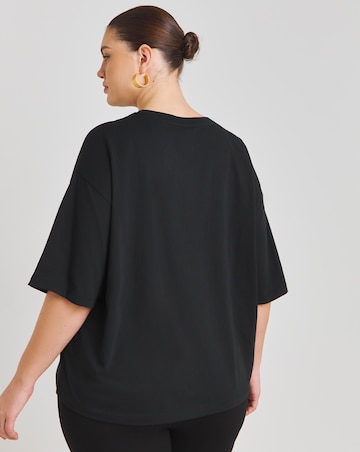 Black Amsterdam Embroidered Oversized T-Shirt