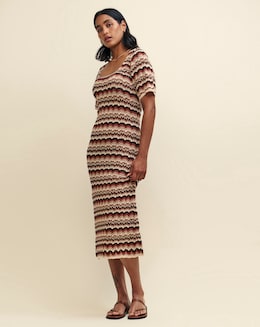 Nobody's Child Mock-Crochet Knitted Midi Dress