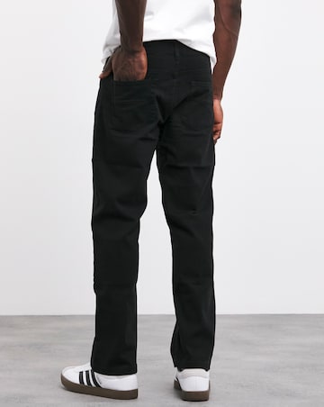 Loose Fit Stretch Gabardine Jean Black