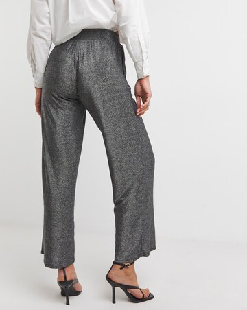 Wide Leg Glitter Knit Pull On Trouser