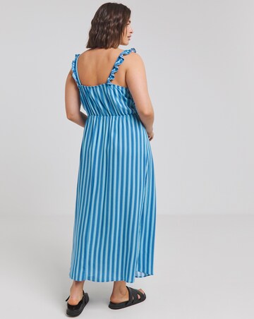 Simply Be Stripe Print Frill Strap Midi Dress