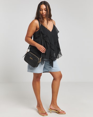 Simply Be Black Ruffle Front Cami